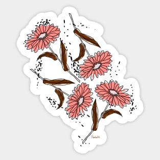 Daisies old rose pattern Sticker